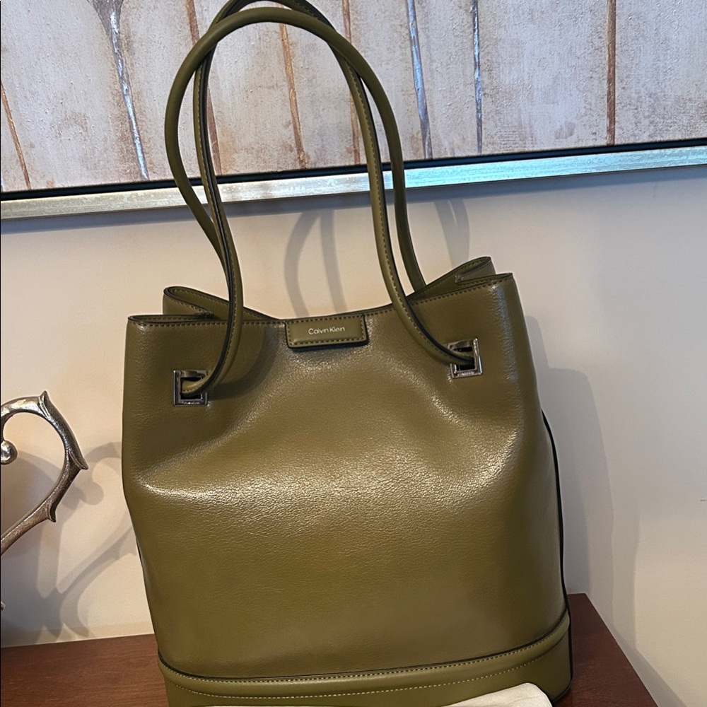 Calvin Klein Green Tote Bag